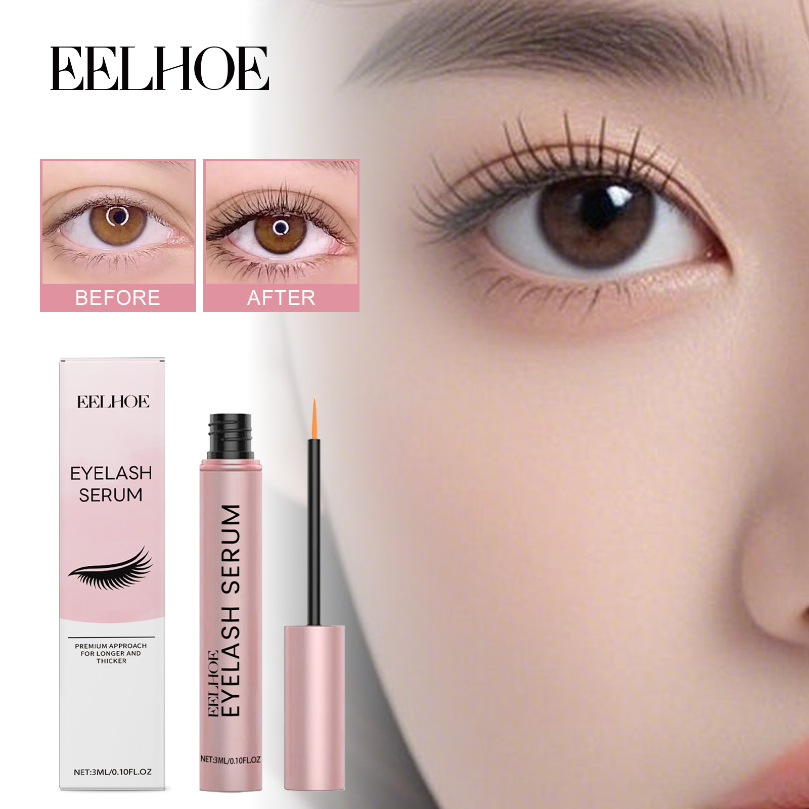 Mivlash อุปกรณ์แต่งตา - สายฝอ ตาคมโต (Eyelash Growth Serum 3ml...)
