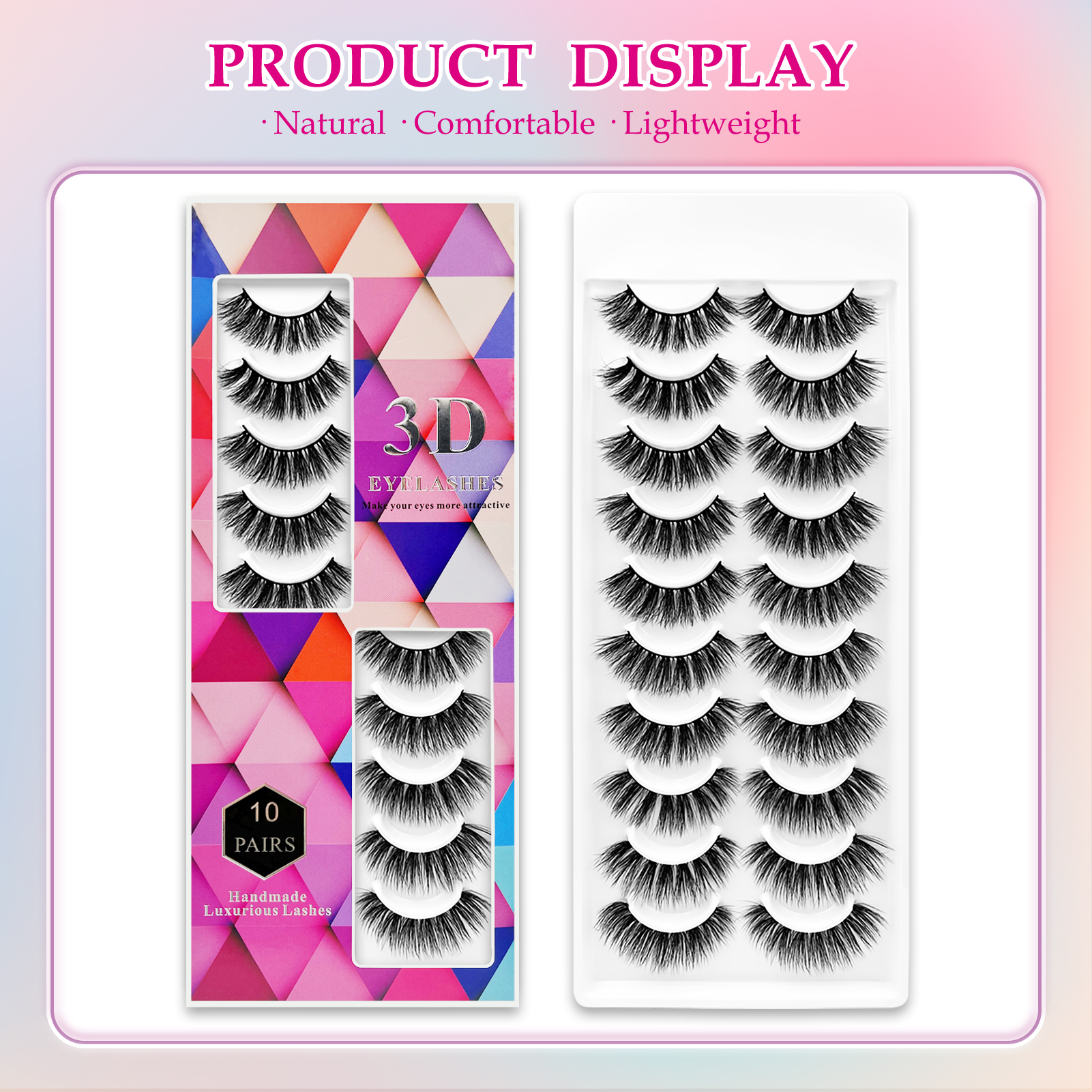 Mivlash ขนตาปลอม - ลุคกลางคืน (Glam) (3D Premium Faux Mink False Eyelashes MK-01)