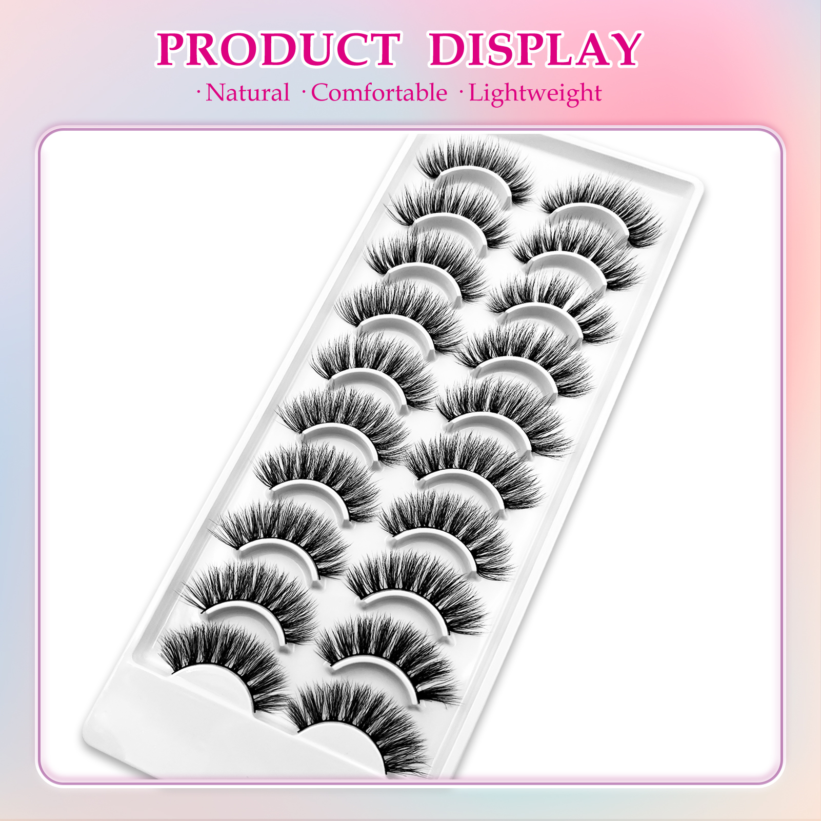 Mivlash ขนตาปลอม - ลุคกลางคืน (Glam) (3D Premium Faux Mink False Eyelashes MK-01) - Image 2