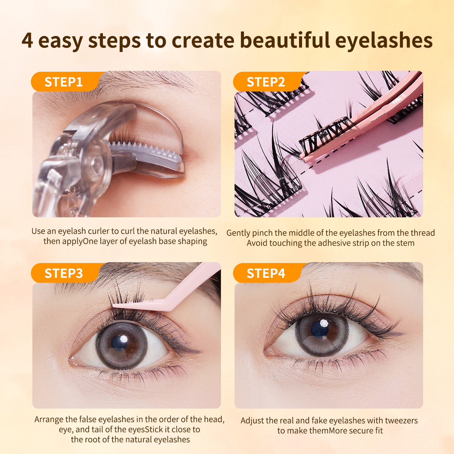 Mivlash ขนตาปลอม - ลุคธรรมชาติ (Natural) (Glue-free All-English Lash Beauty Tools) - Image 4