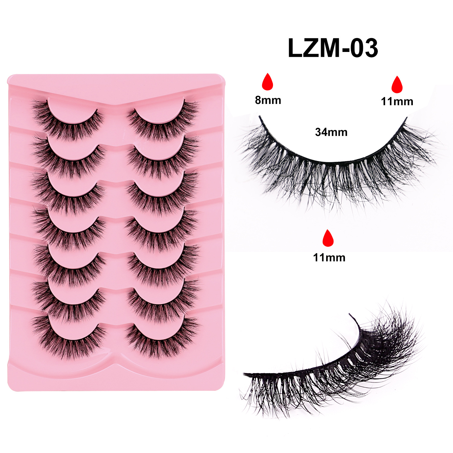 Mivlash ขนตาปลอม - สายฝอ ตาคมโต (3D Voluminous Lashes)