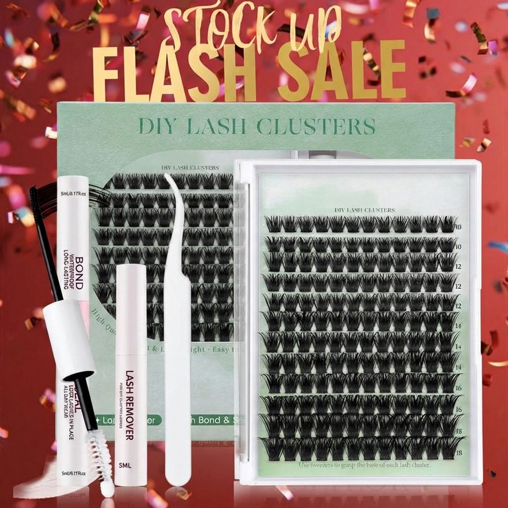 Mivlash ขนตาปลอม - สายฝอ ตาคมโต (DIY Lash Clusters Kit Voluminous Curved...) - Image 2